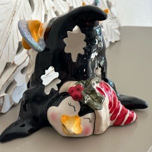Blue Sky Clayworks, Heather Goldminc, Holiday Penguin T-Lite Candle Holder, 2012